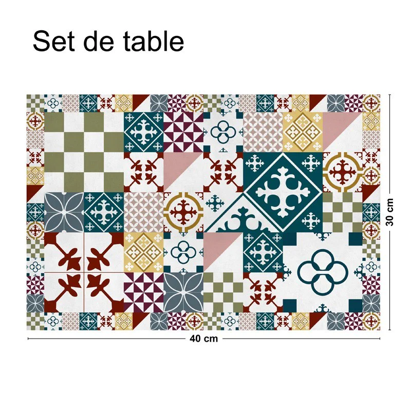 Lot de 4 sets de table L 40xl 30cm - CIMENT STYLE COLORS 99deco