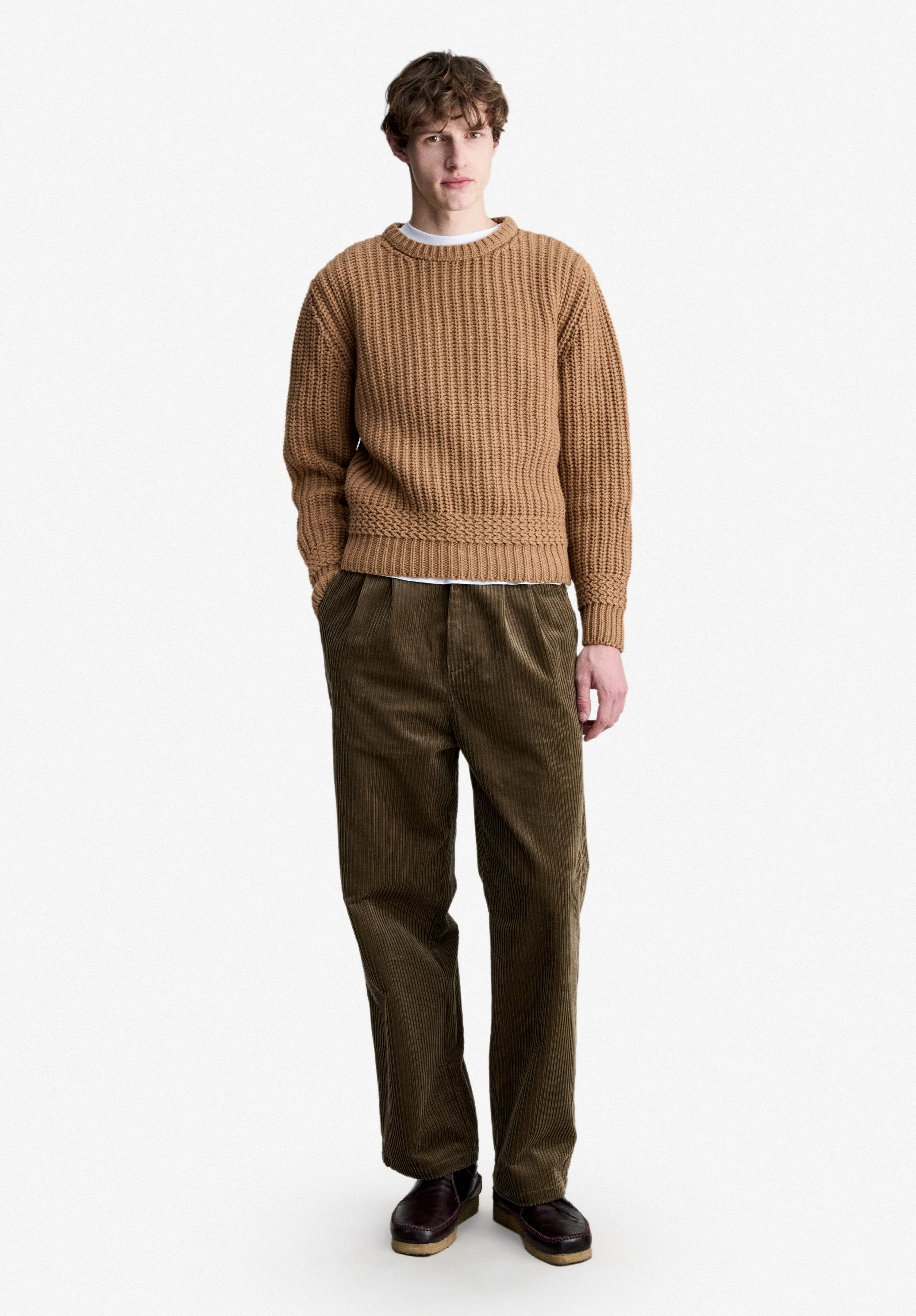 Pull camel en laine recyclée - Camel