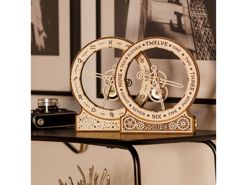 WoodTrick Bausatz Kinetic Clock: Modern Batteriebetriebene Uhr 3D Bausatz aus Holz