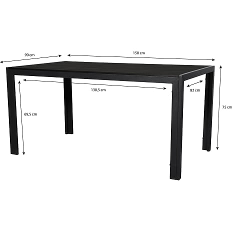 Carlton havebord med 4 Carlton stole - sort