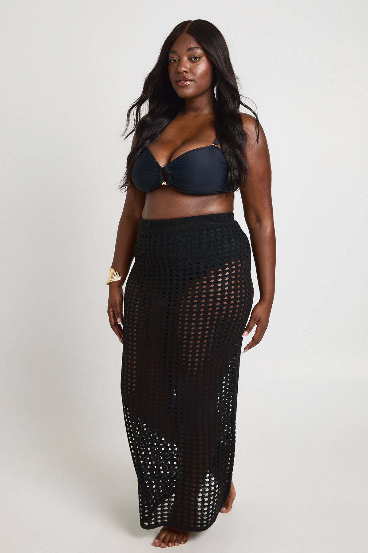 boohoo Jupe Longue En Crochet Grande Taille