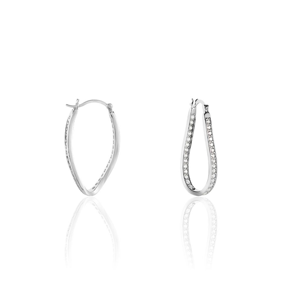 Créoles Desya Argent Blanc Oxyde De Zirconium