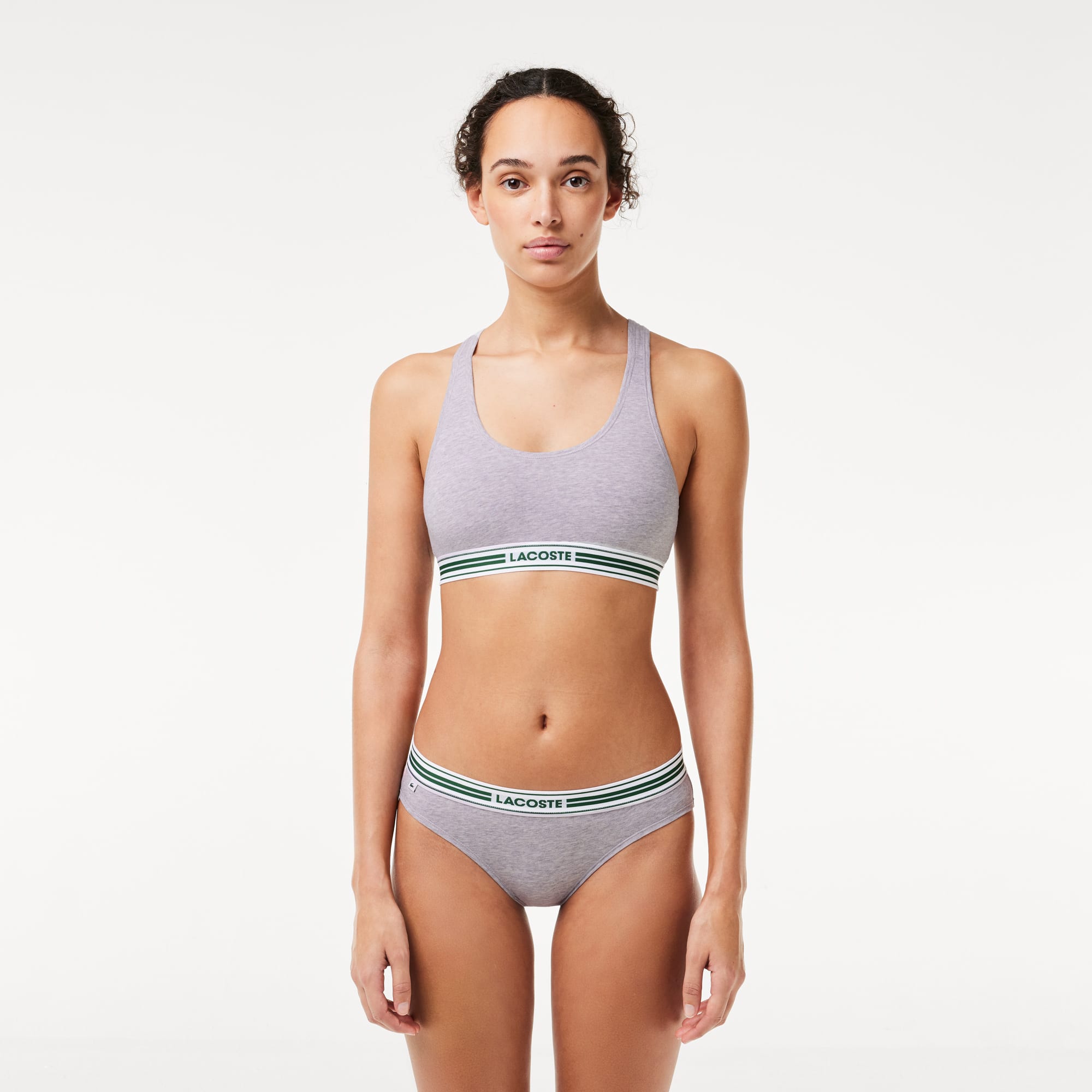Culotte avec ceinture contrastée siglée Culottes & bas - Gris - Lacoste - Femme