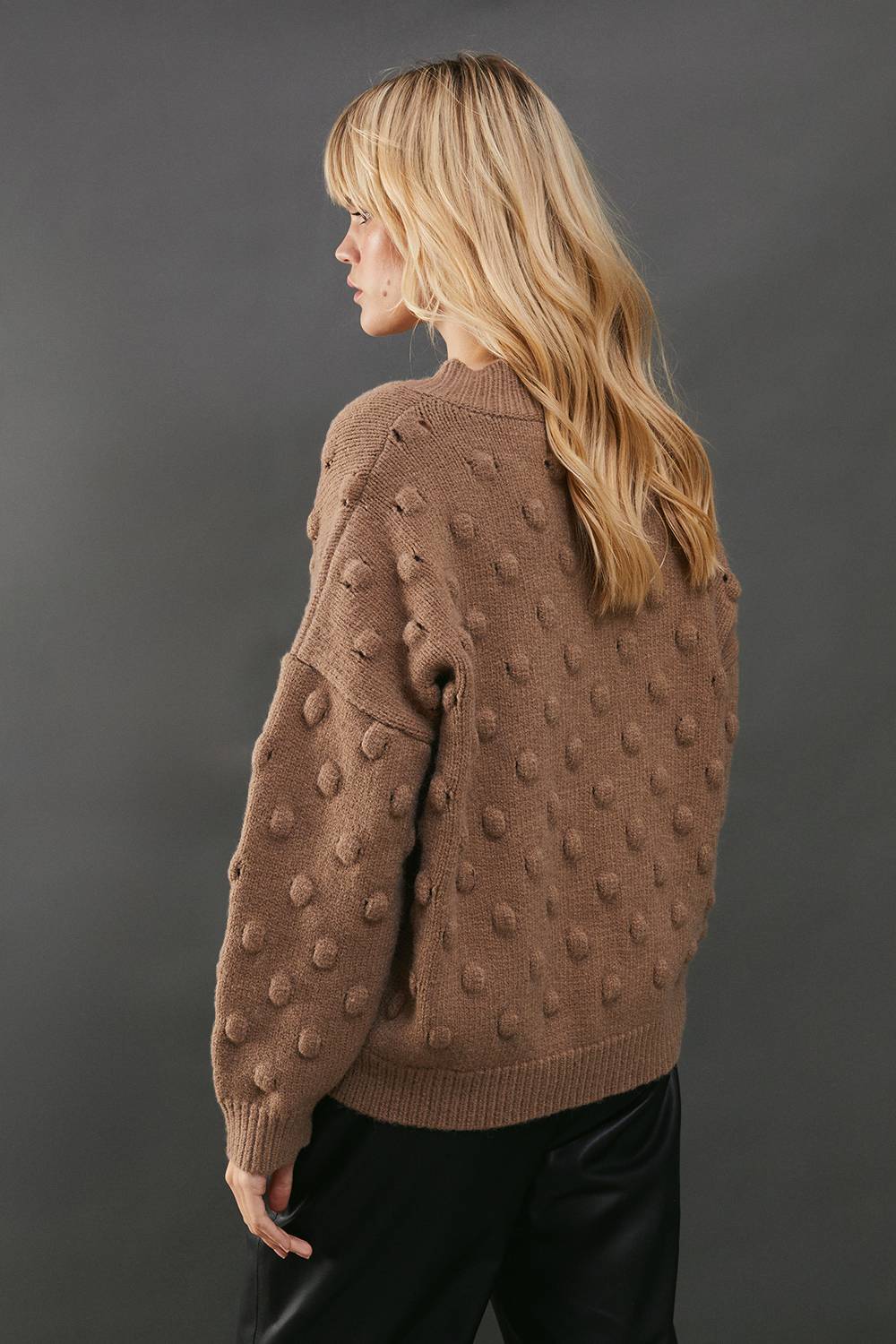Warehouse synthétiquell Col V Ample Maille Bubble
