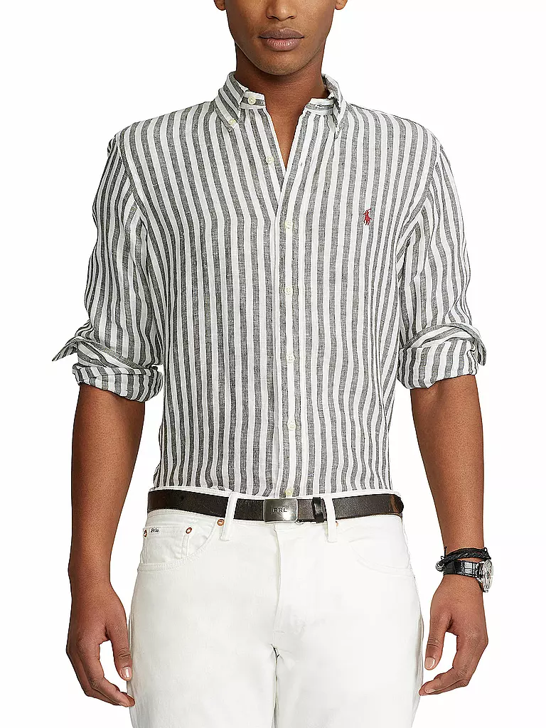 POLO RALPH LAUREN Leinenhemd Custom Fit  olive