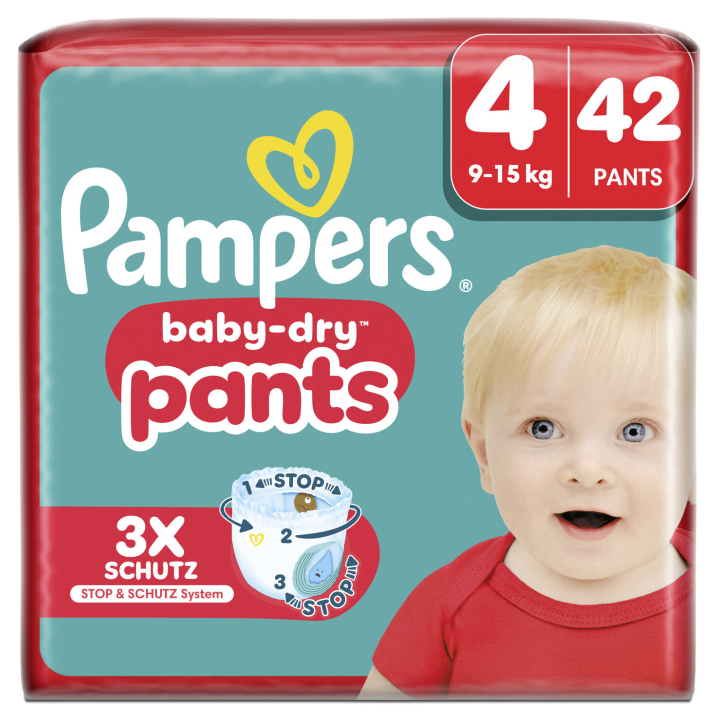 Pampers Baby Dry Pants Grösse 4 Maxi 9-15kg 42 Stück