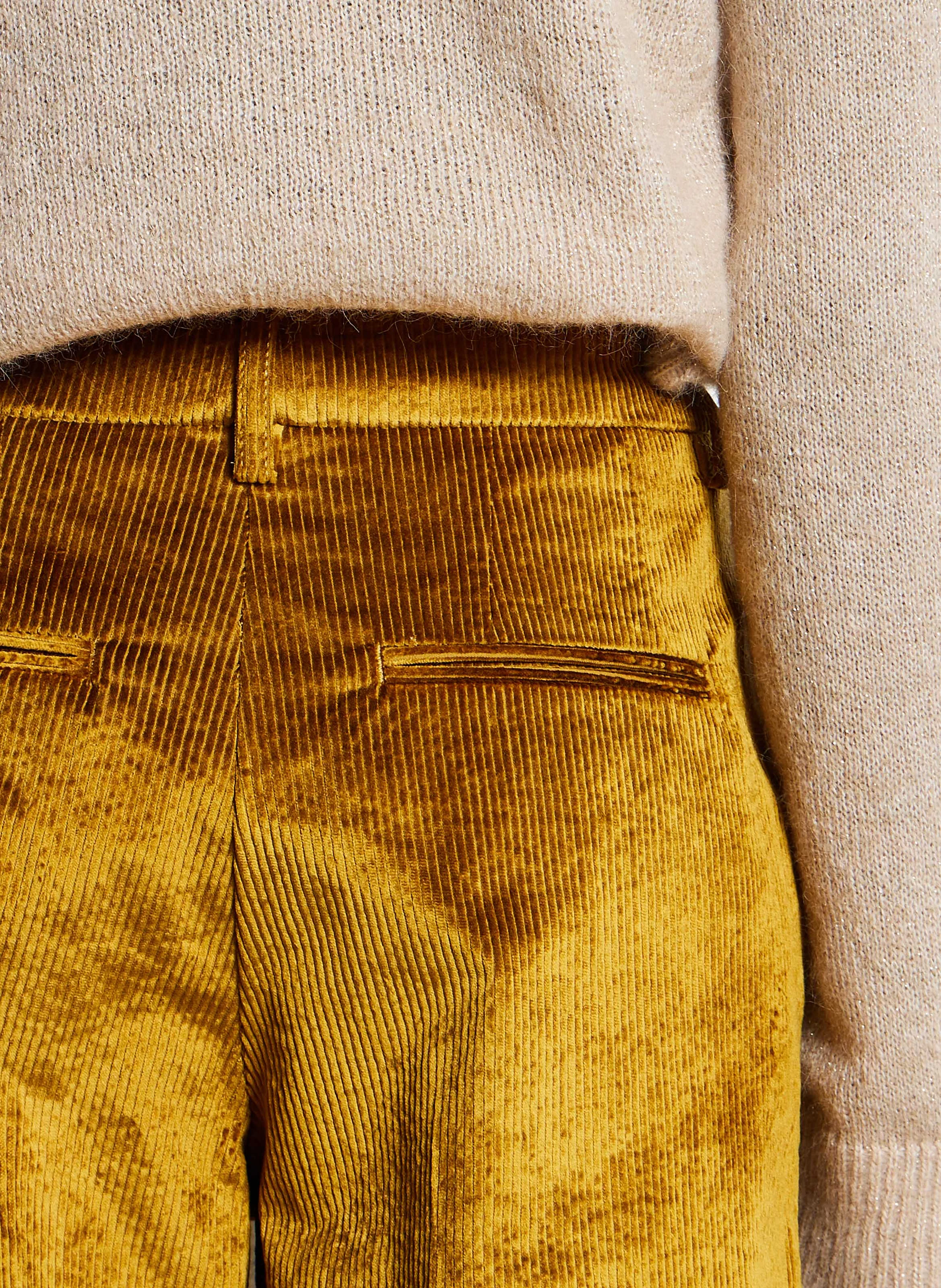 DANGO - Pantalon large en coton mélangé | Beige