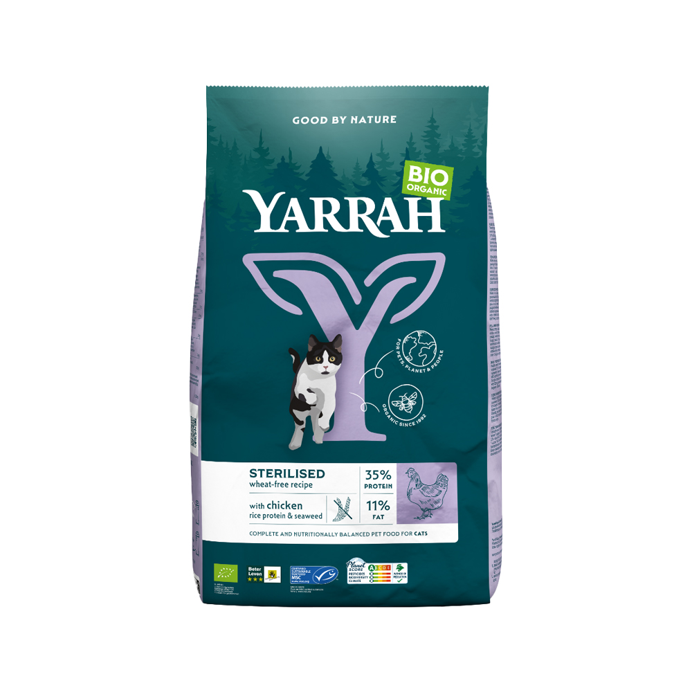 Yarrah - Droogvoer Gesteriliseerde Kat Tarwevrij Bio