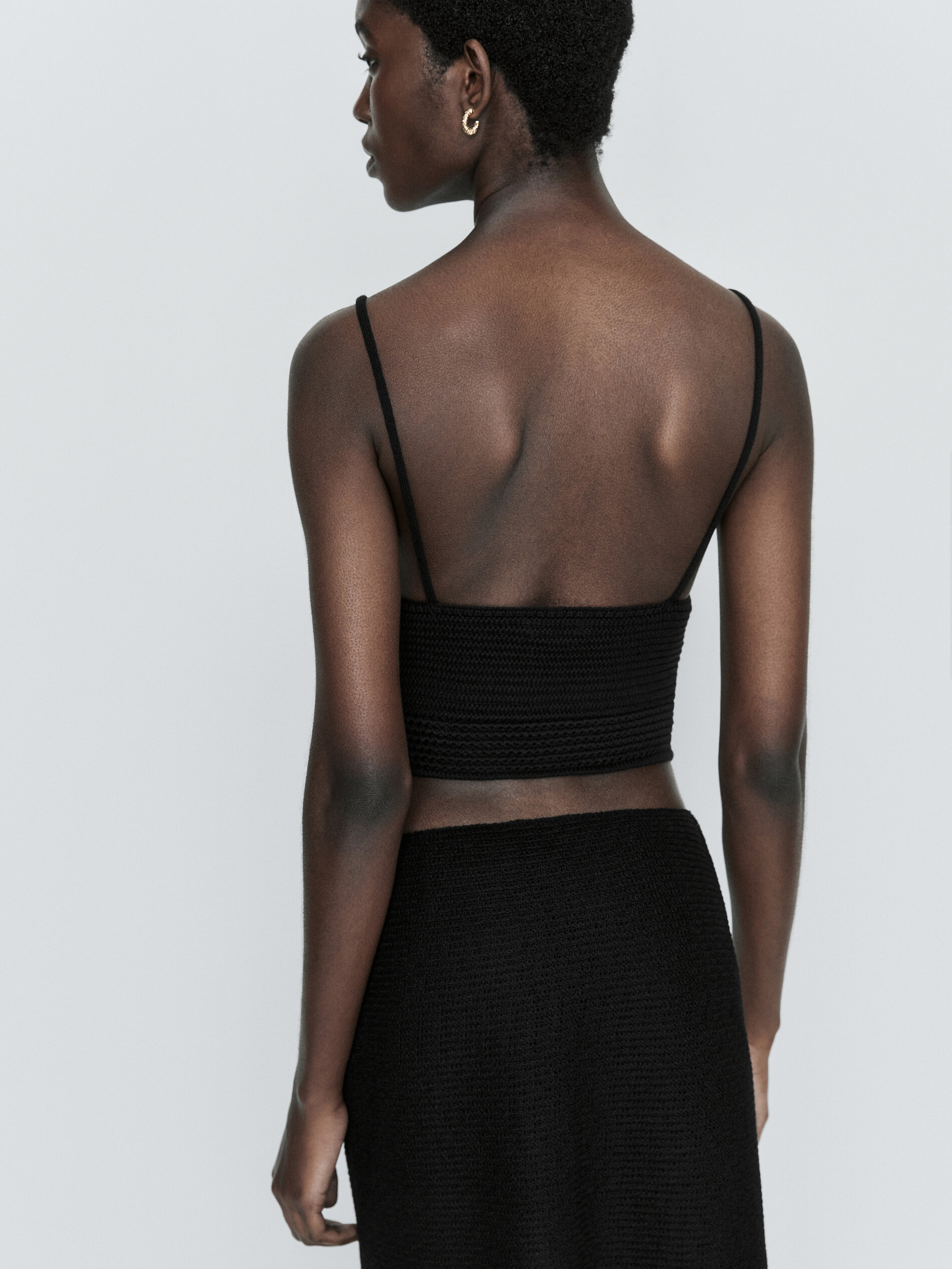 Top punto crochê tirantes - NEGRO