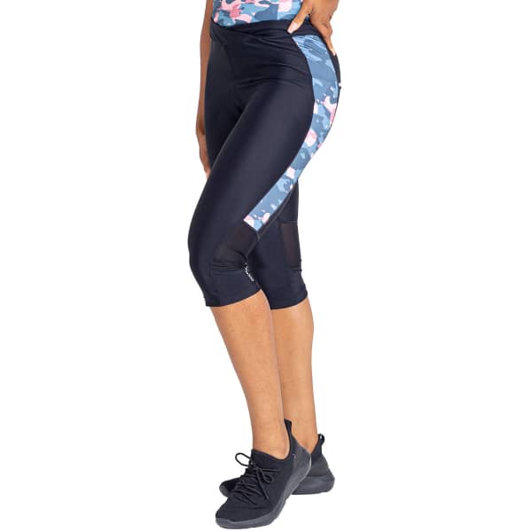 Cuissard vélo DARE 2B WORLDLY CAPRI W BLACK POWDER PINK CAMO