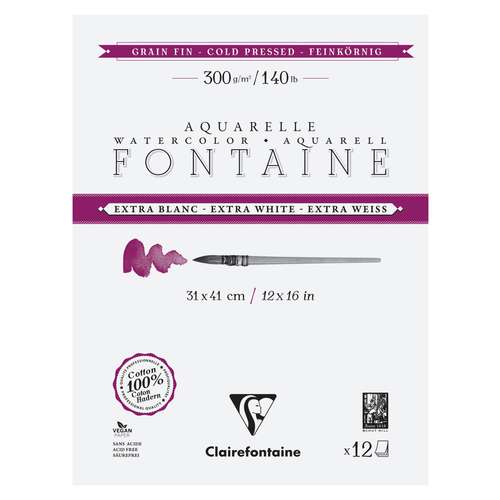 Clairefontaine Aquarellpapier FONTAINE Extra White feinkörnig