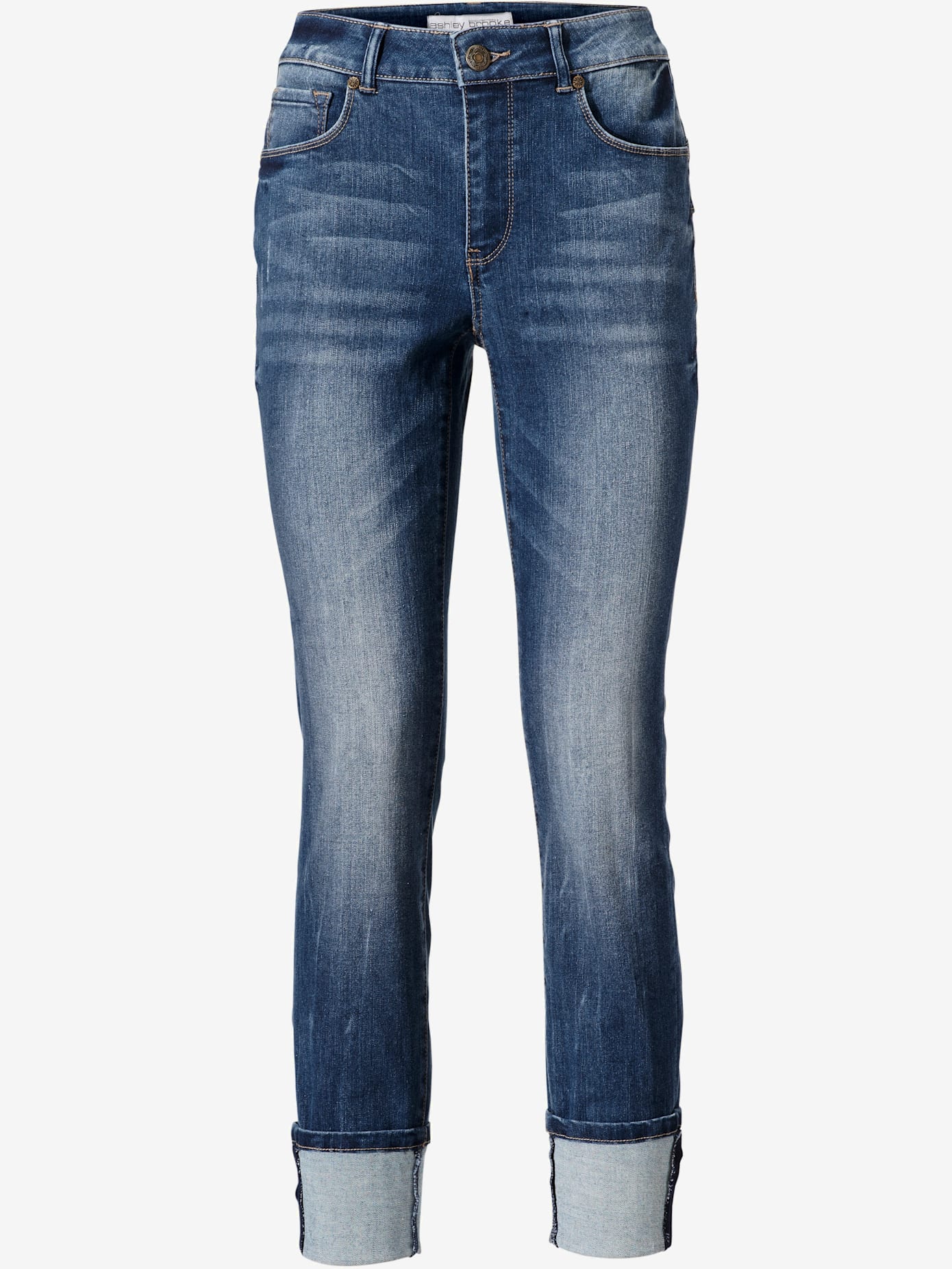 Jeans effet ventre plat longueur 7/8