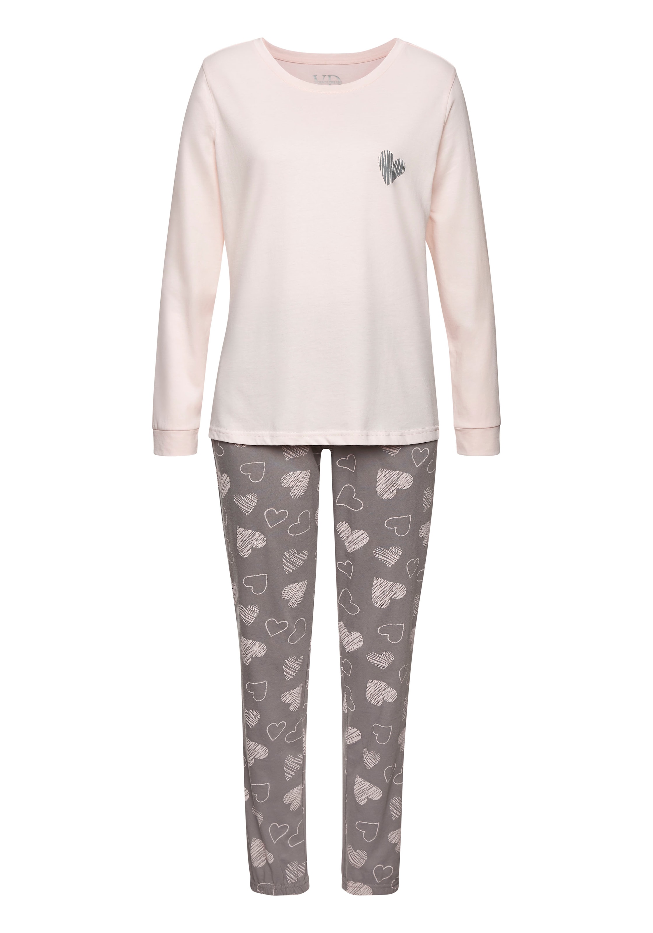Vivance Dreams Pyjama , mit Herz-Print