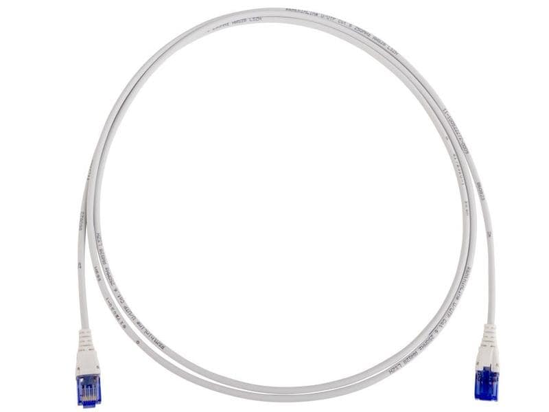 R&M Patchkabel thinLine Cat 6, U/UTP, 2 m, Grau Thin-Line Rangierkabel RJ45/u zu RJ45/u mit LSZH Mantel