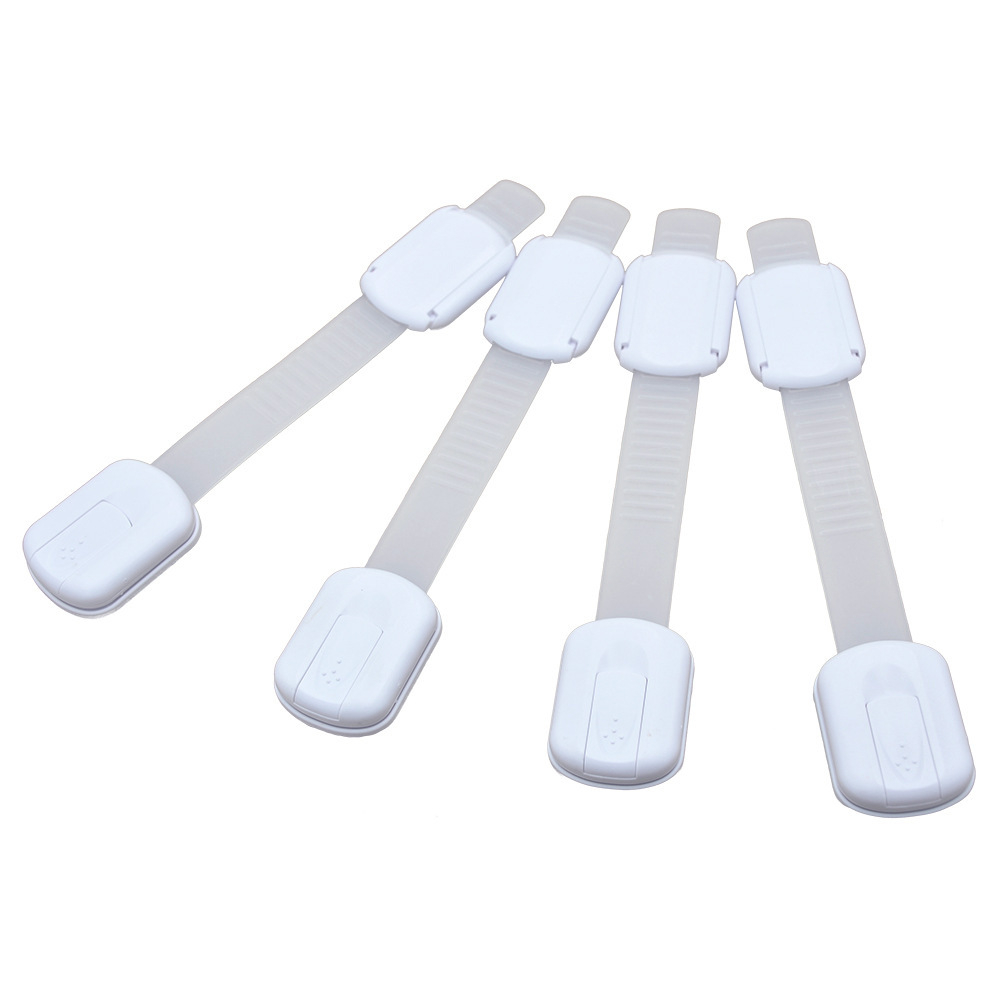 (10er Set) Universal Verstellbare Baby Kindersicherung Selbstklebende Schutzvorrichtung für Türe / Schubladen / Schrank - Weiss