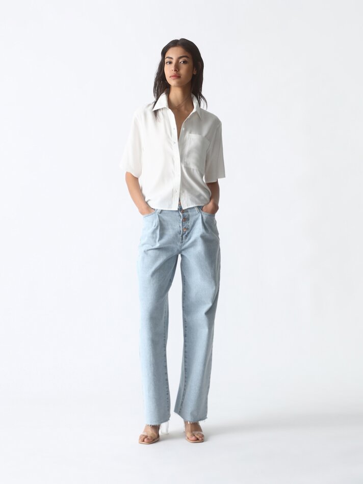 Calça jeans comprida - Azul claro