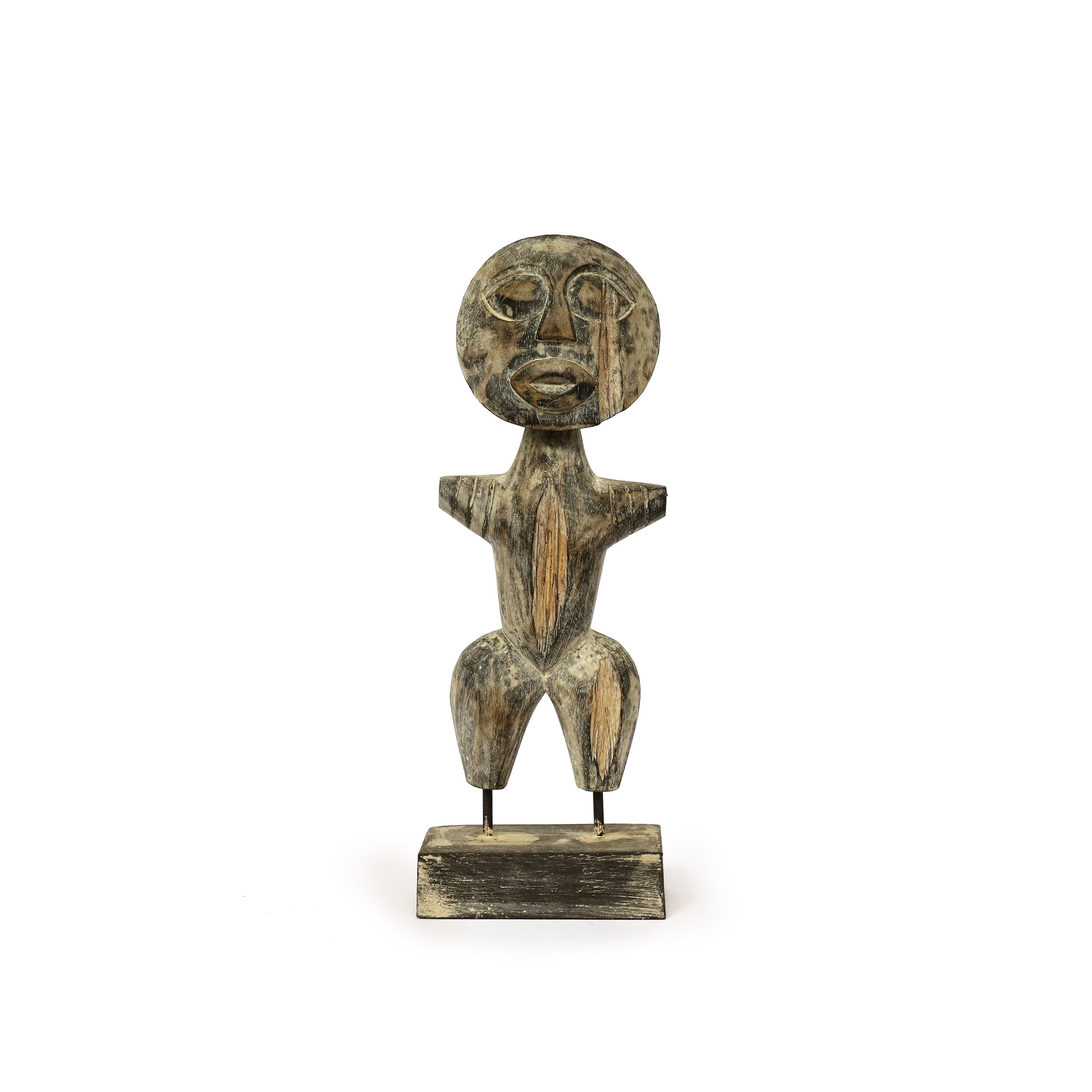 Primitive Holzskulptur S, H 37 cm, B 14 cm, L 6 cm von fischer's lagerhaus
