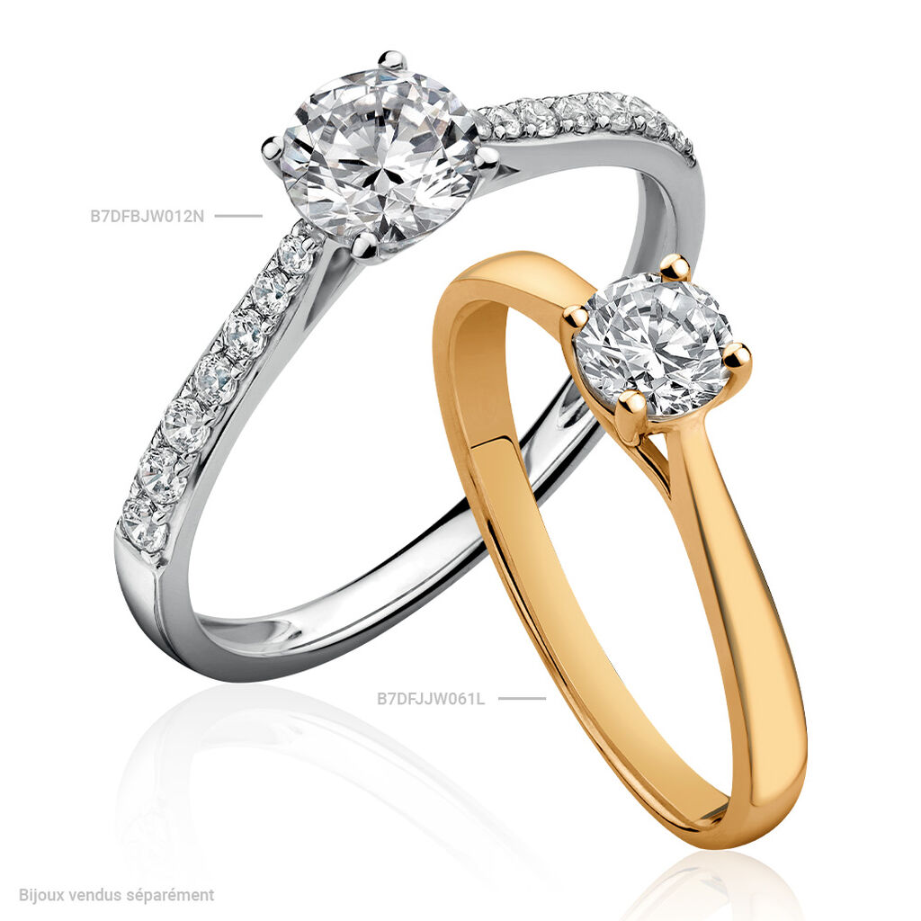 Bague Solitaire Fiona Or Jaune Diamant Synthetique