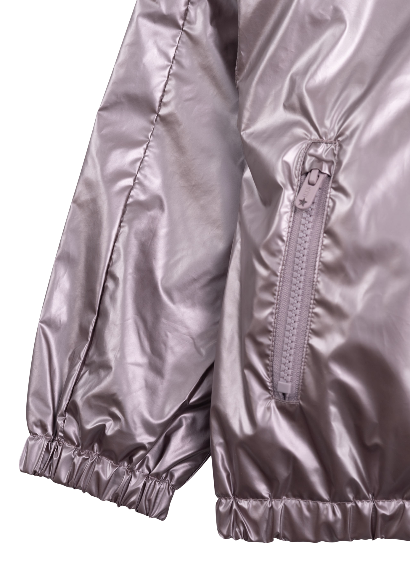 Parka droit col rond à capuche | Rose