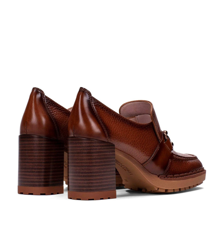 Mocassins Hispanitas Michelle em couro marrom - Salto de 7 cm -