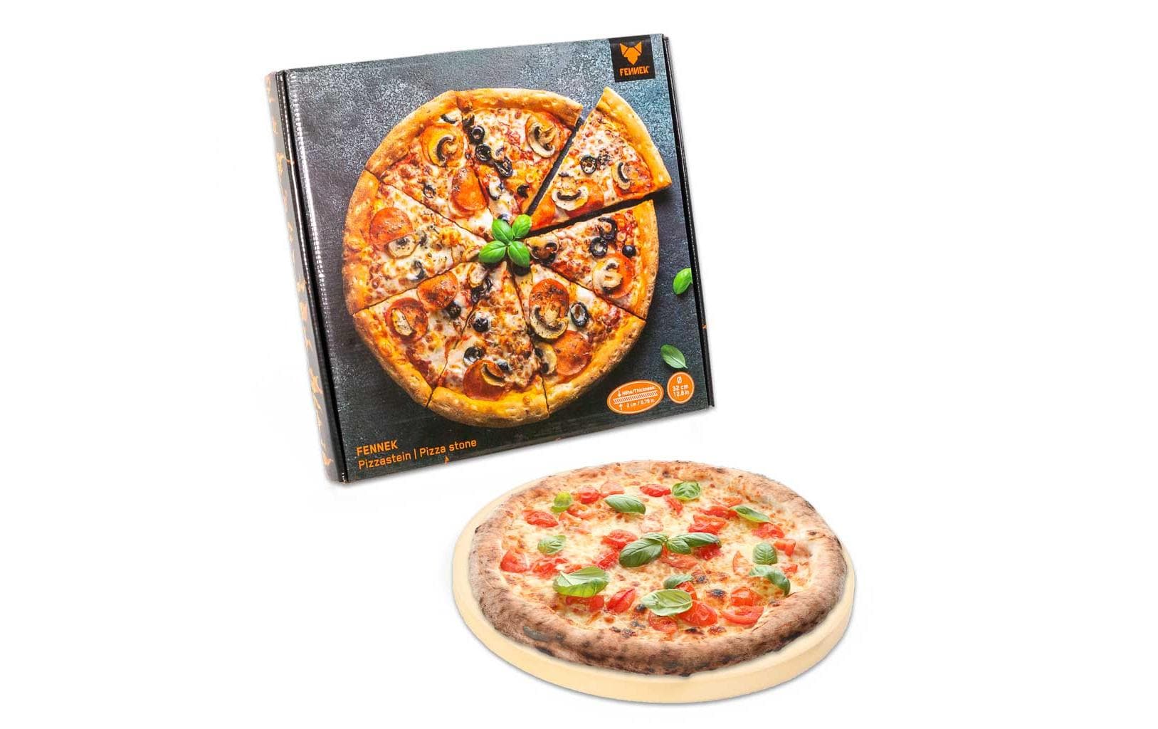 Pizzastein Cordierit, Ø 32 cmGrillplatte zum Backen von Pizza, Brot oder Flammkuchen