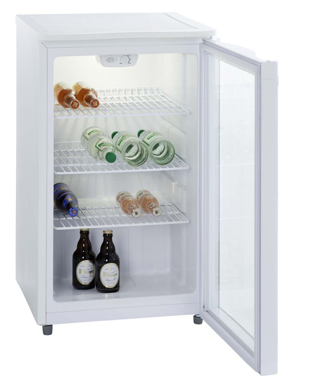 PKM GKS102 Glastür-Kühlschrank, 102 Liter, 85 cm