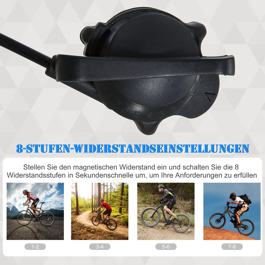HOMCOM Fahrradtrainer mit Magnetbremse blau, silber