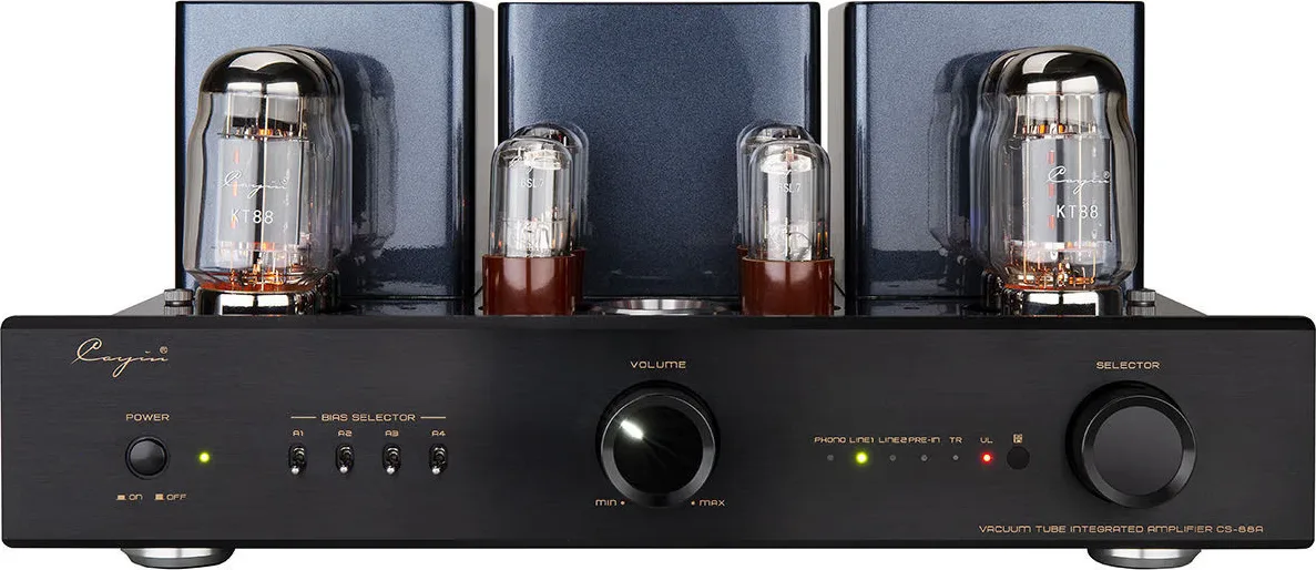 Chaîne Q Acoustics Concept 500 / Cayin CS-88A KT88 / QED Genesis comprenant la paire d'enceintes Q Acoustics Concept 500 Noir, l'amplificateur stéréo Cayin CS-88A KT88 Noir et la paire de câbles d'enceintes montés QED Genesis (2x2,5m) Chaînes Grand S