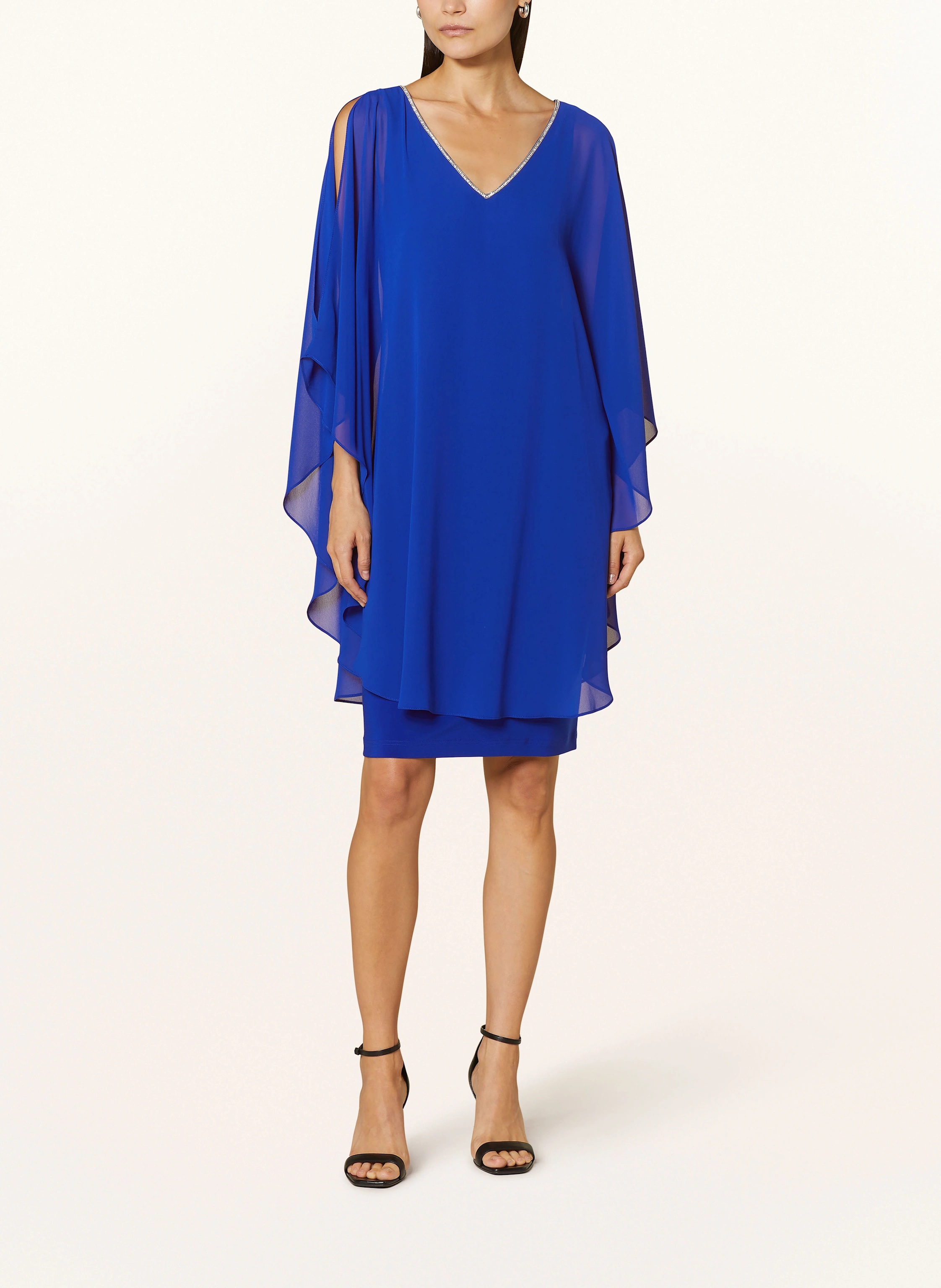 Joseph Ribkoff SIGNATURE Cocktailkleid im Materialmix mit Schmucksteinen
