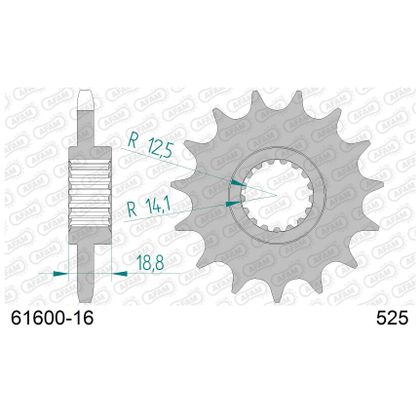 Kit chaine AFAM 525 Type Acier Premium avec pignon silencieux