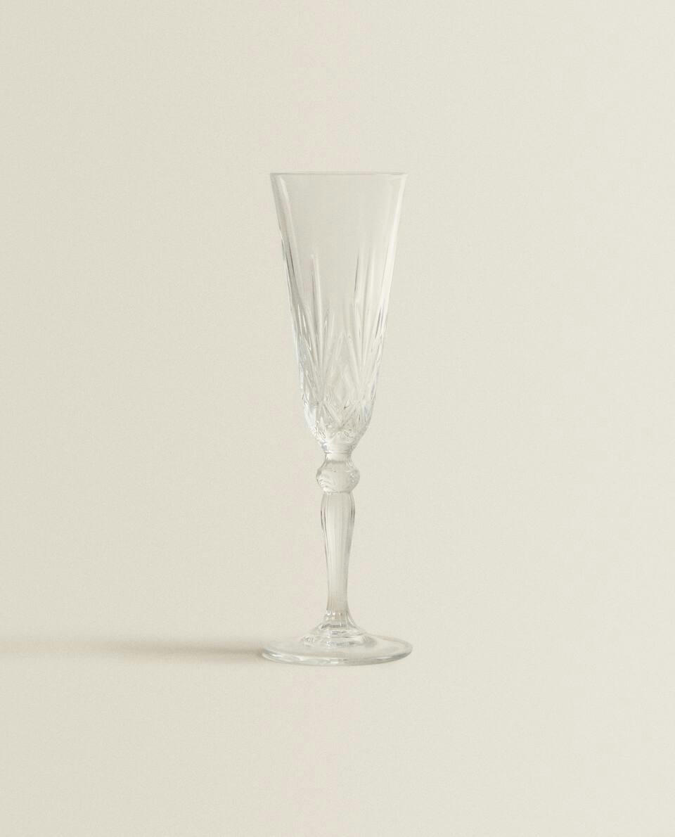 Taça de cristal gravada