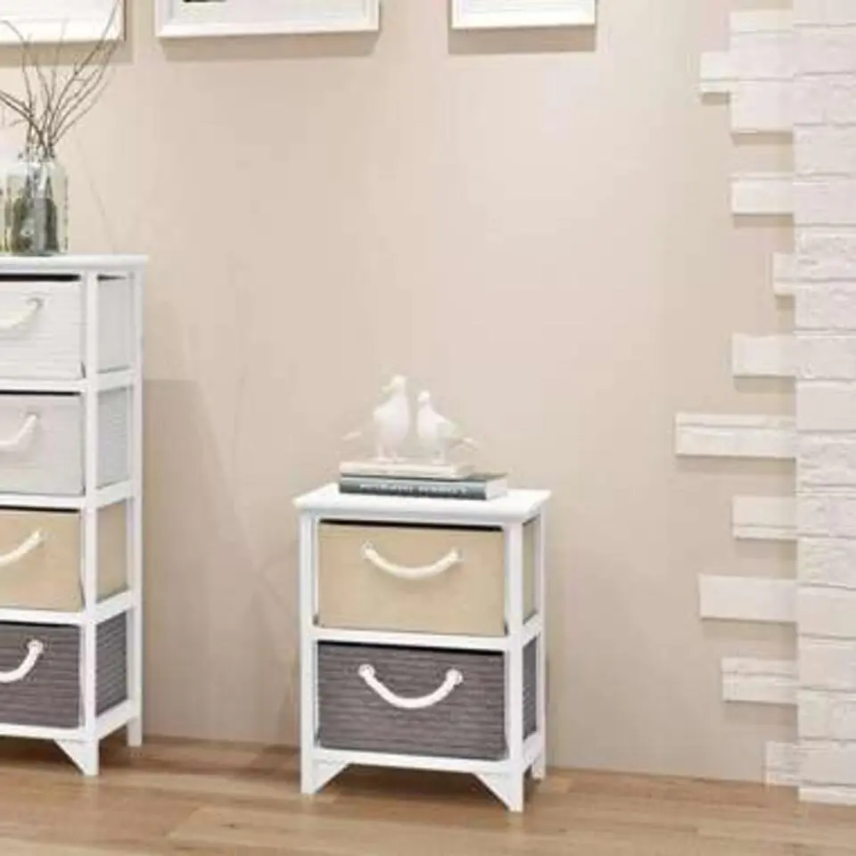 vidaXL - Kast - Wit - Paulowniahout