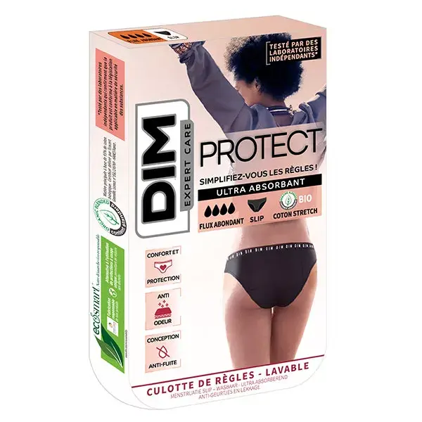 Calcinha menstrual Dim Expert Care Protect, modelo tipo calcinha, fluxo intenso, tamanho 44/46