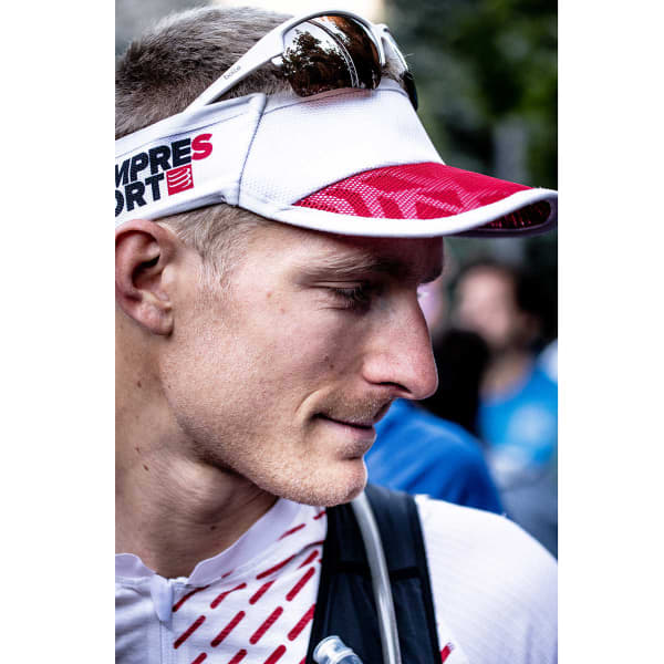 Visière running COMPRESSPORT SPIDERWEB ULTRALIGHT VISOR RED/WHITE