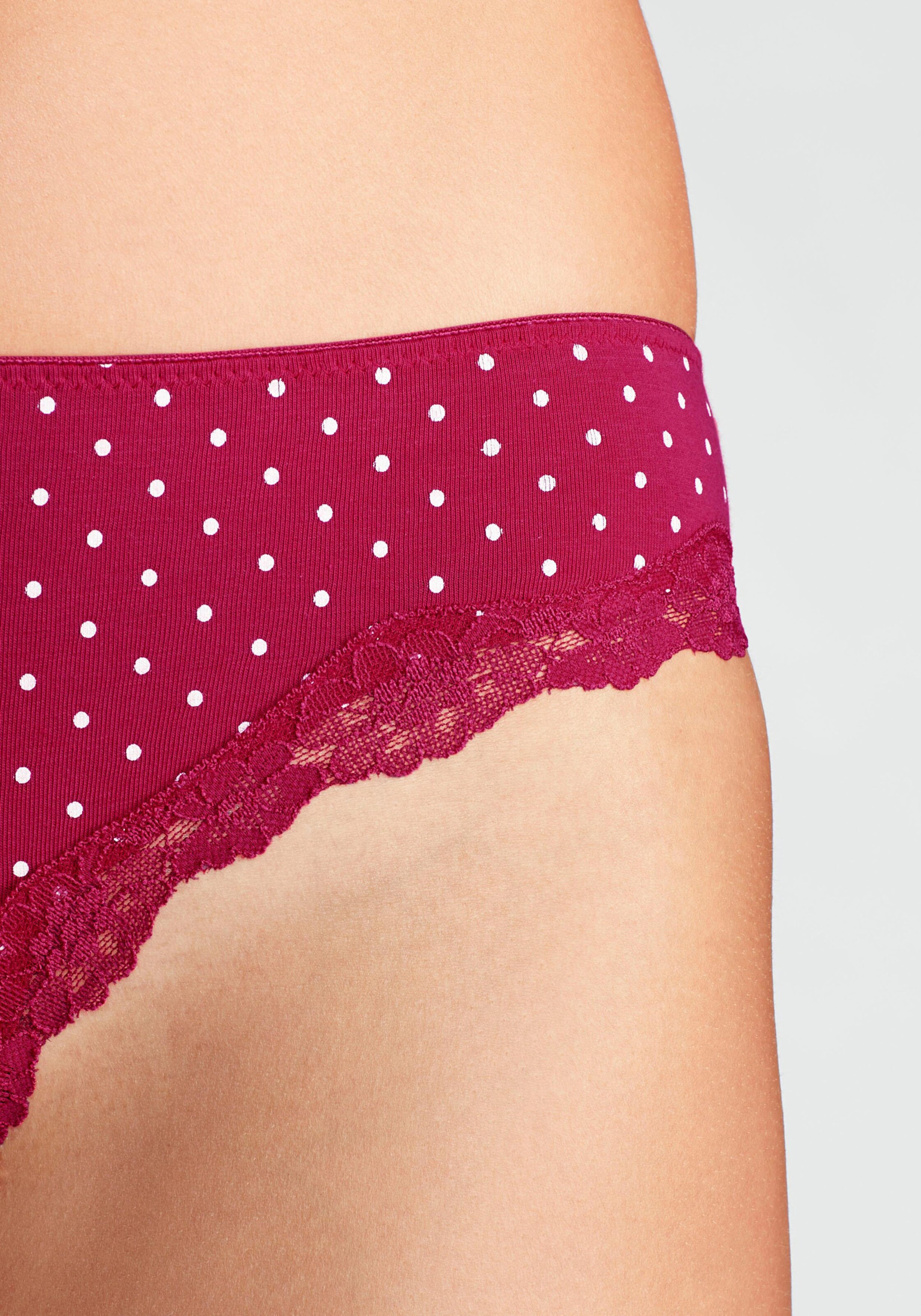 LASCANA Brasilslip in rot-gestreift, uni, gepunktet