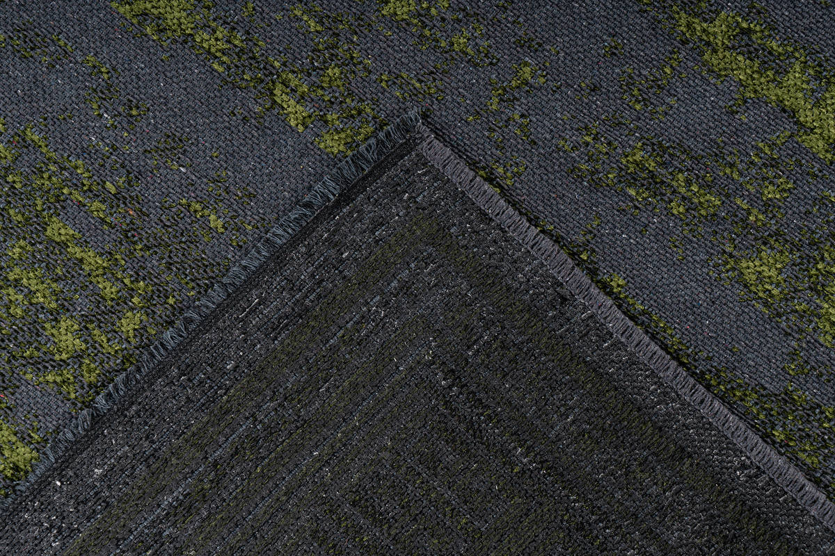 Flachgewebeteppich KALEVI 300 - grün - mit 3D-Struktur - 80x150 cm