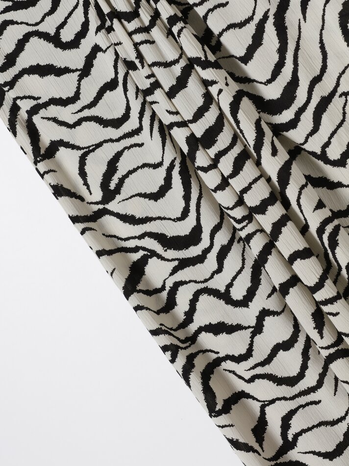 Saia midi fluida - Estampa de zebra