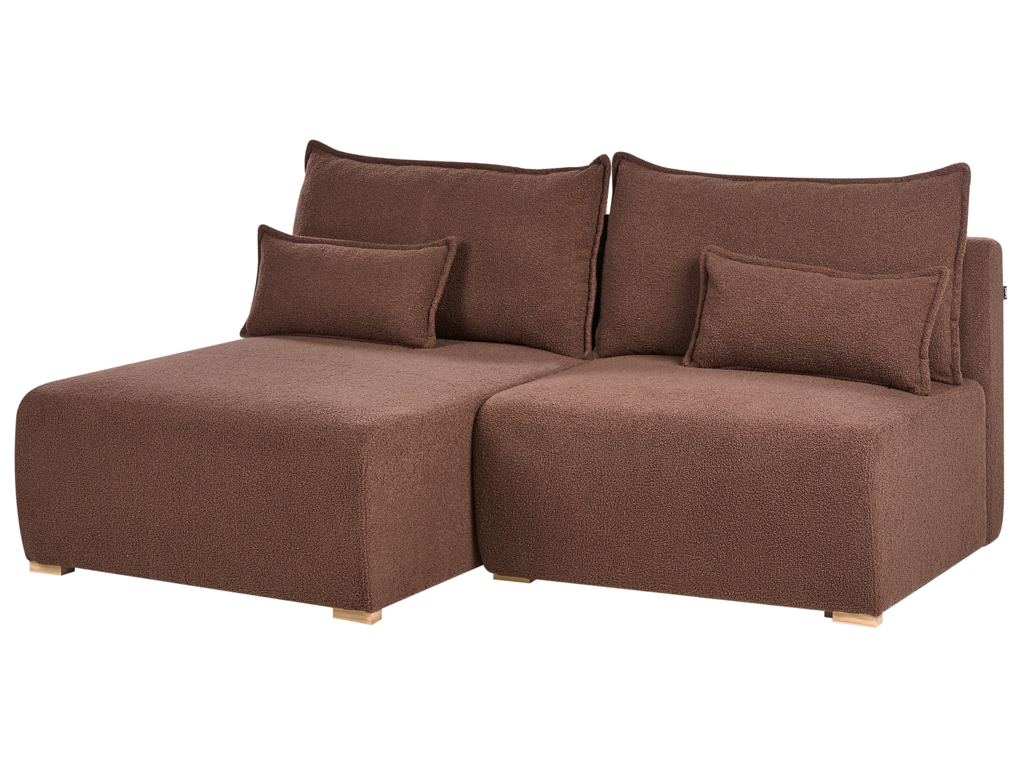 Modulaire hoekbank NERBO Bouclé Bruin rechtszijdig