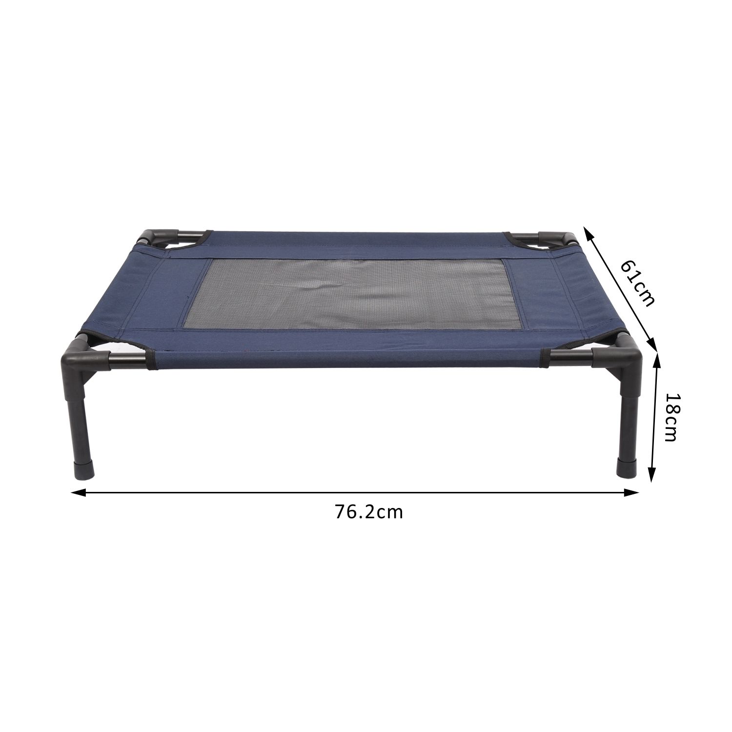 PawHut Hundebett erhöht und leicht zu reinigen blau 76,2L x 61B x 18H cm