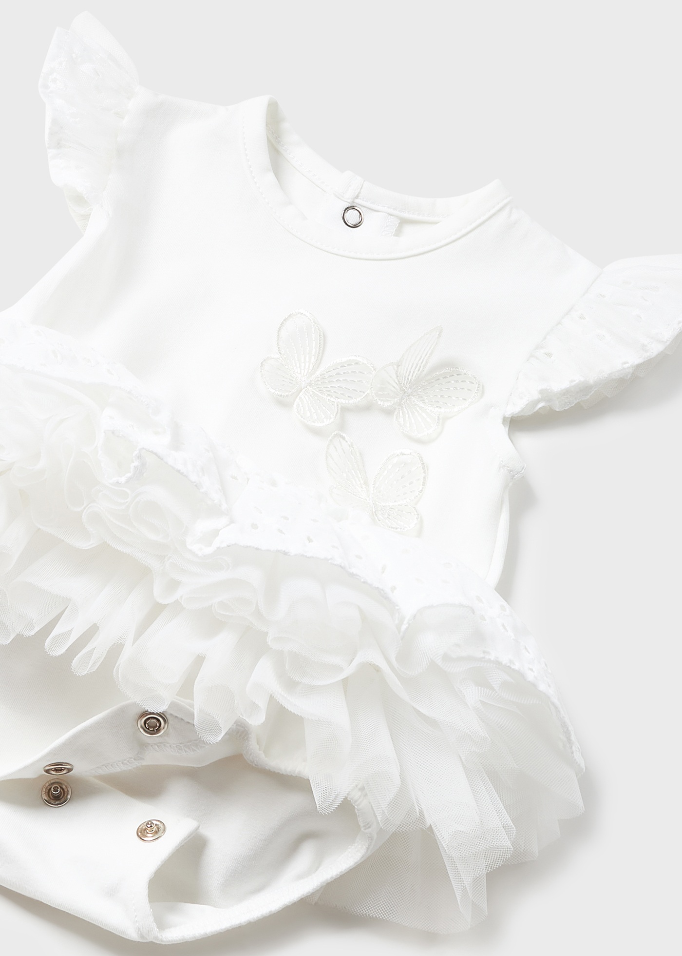 Body de algodão Better Cotton branco com tutu e faixa de cabelo para recém-nascido.