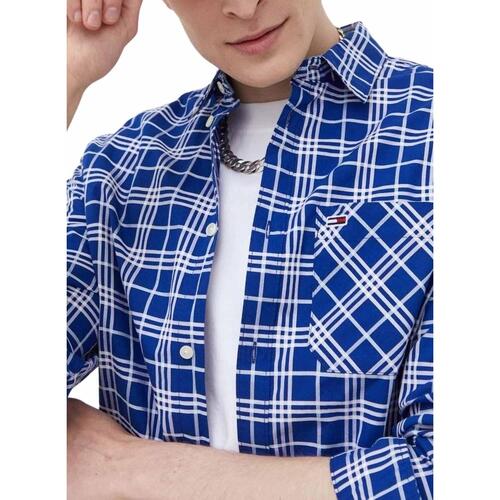 Tommy Jeans - TJM CLSC SMALL CHECK SHIRT Azul
