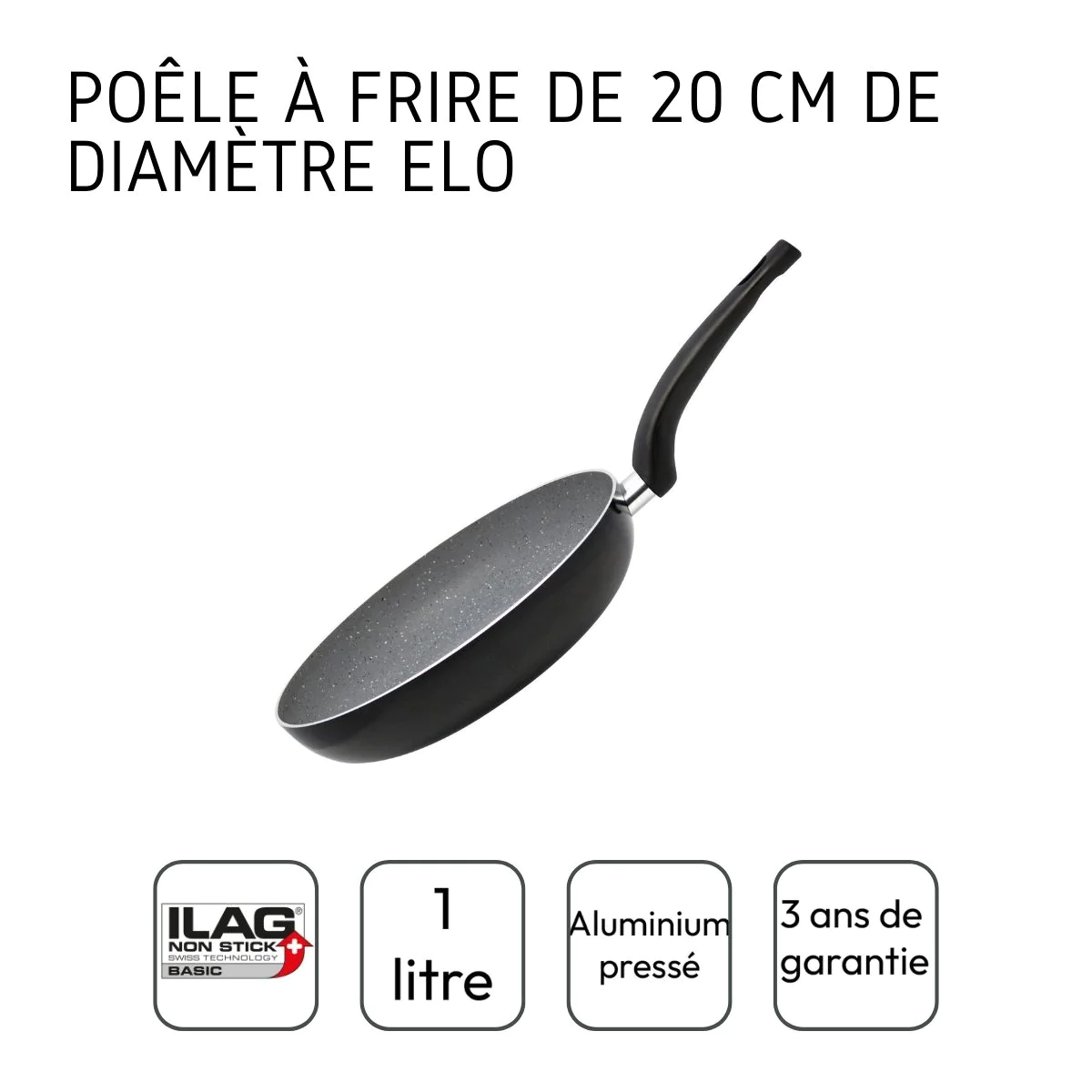 Poêle à frire 20 cm en aluminium pressé Dolomit Elo