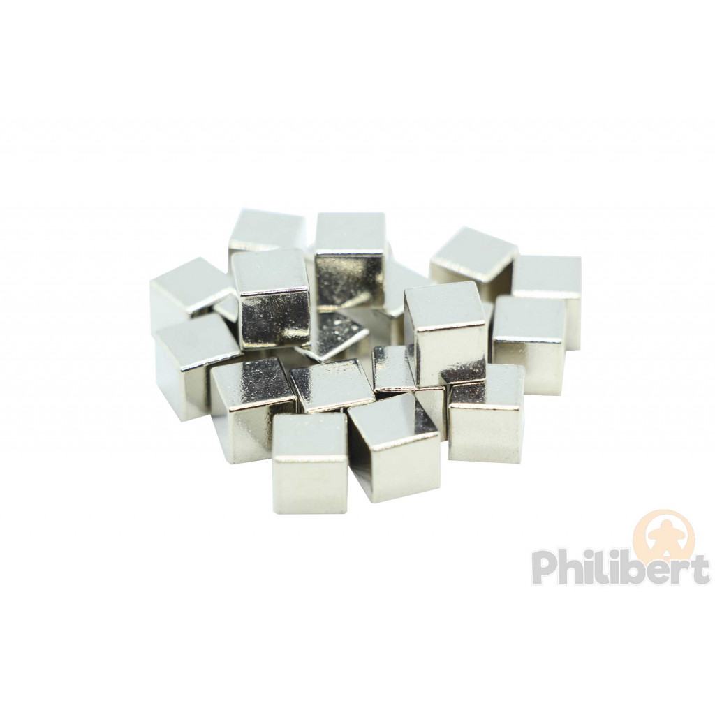 20 Cubes 8x8x8 mm Métalliques