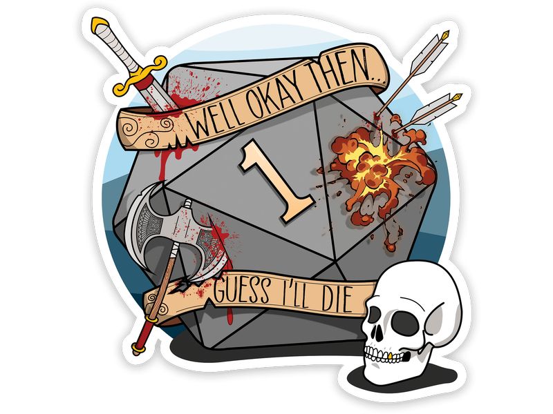 Glass Staff Guess I'll Die Sticker Mehrfarbig Aufkleber für RPG-Fans