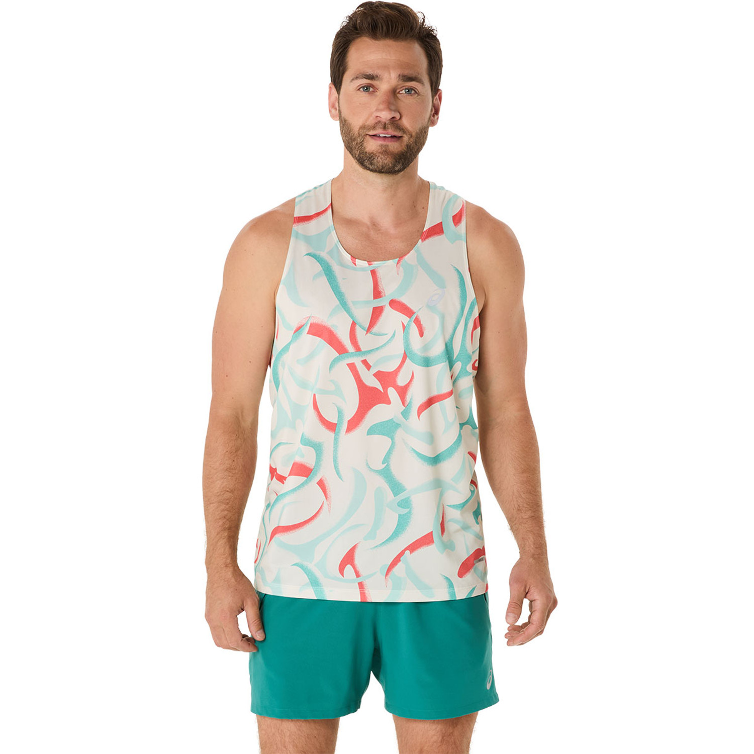ASICS Road All Over Print Singlet Heren