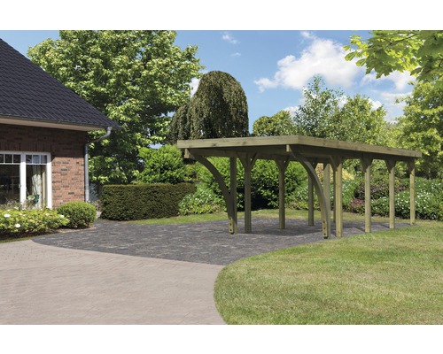 Enkele carport Karibu Bremm 3 variant C 318x860 cm drukgeïmpregneerd