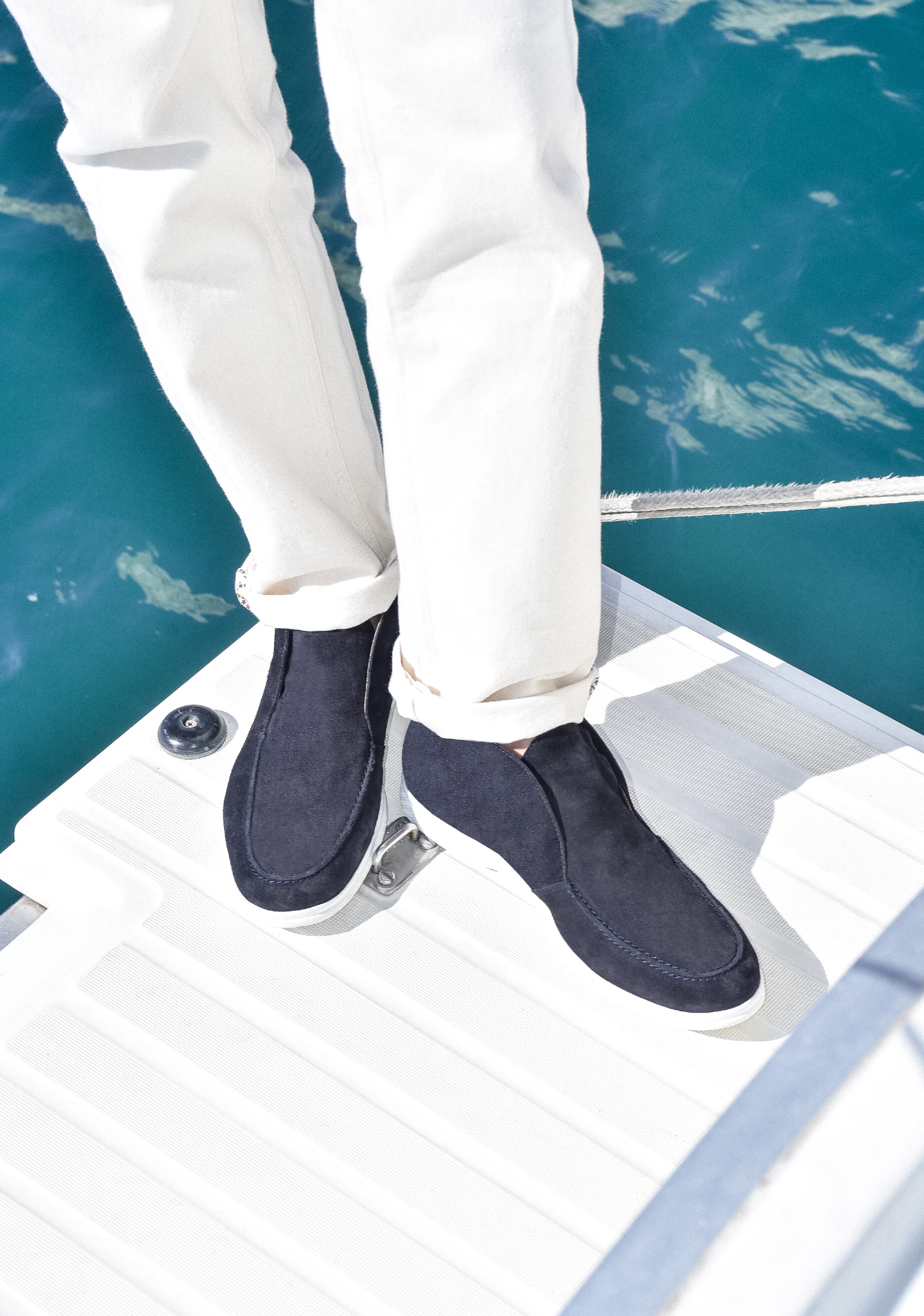 Sasha-Boots en veau velours marine