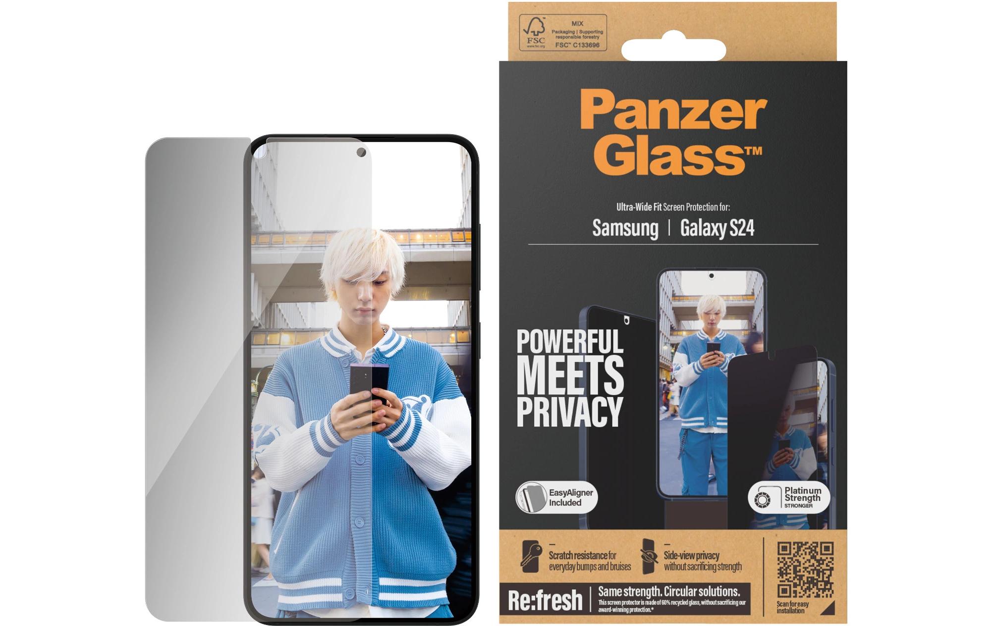 Displayschutz Ultra Wide Fit Privacy Galaxy S24Display-Schutzfolie für das Samsung Galaxy S24 mit Applicator