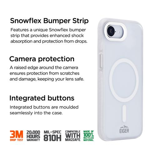 iPhone 16e MagSafe Blizzard Case GRS Schutzhülle aus Recycelten Materialien (EGCA00744) - Weiss