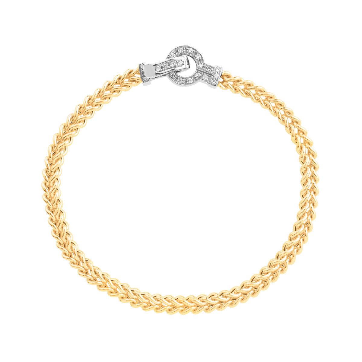 Bracelet 2 ors 750 diamants 19 cm